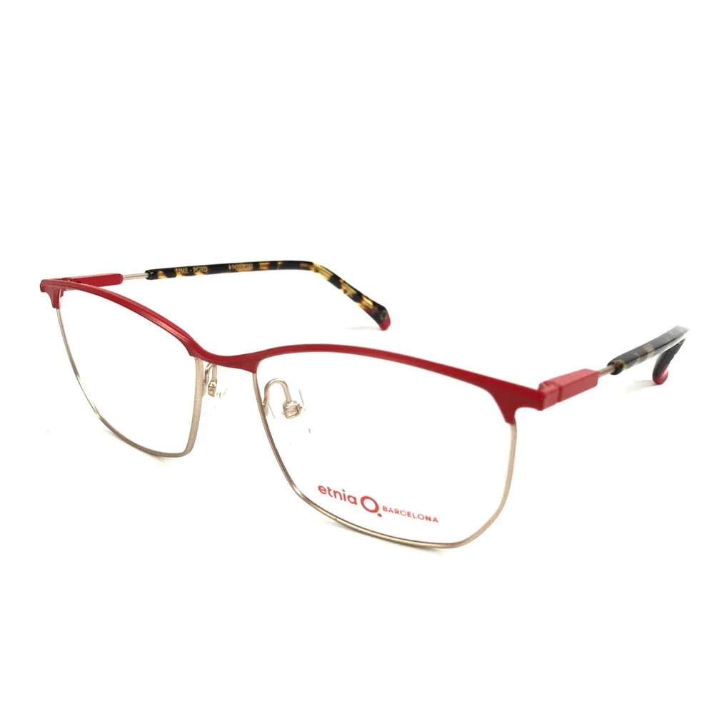 Etnia Barcelona Eyeglasses Frames UME PGRD Pink Gold Red Rose Gold 56-17-142